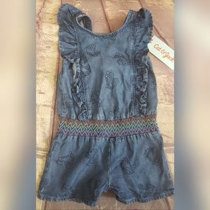 Cat & Jack Denim Overalls  Romper Sz 12M